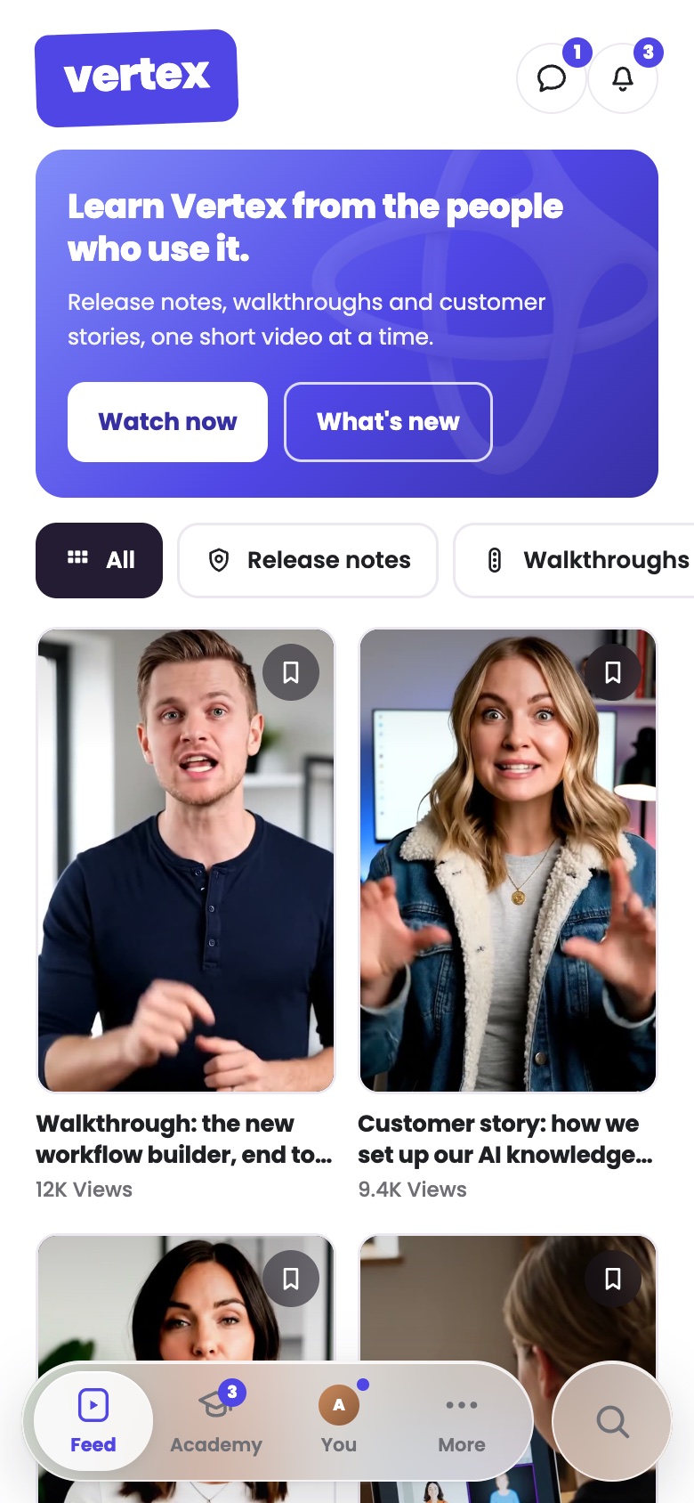 Vertex Community on the phone